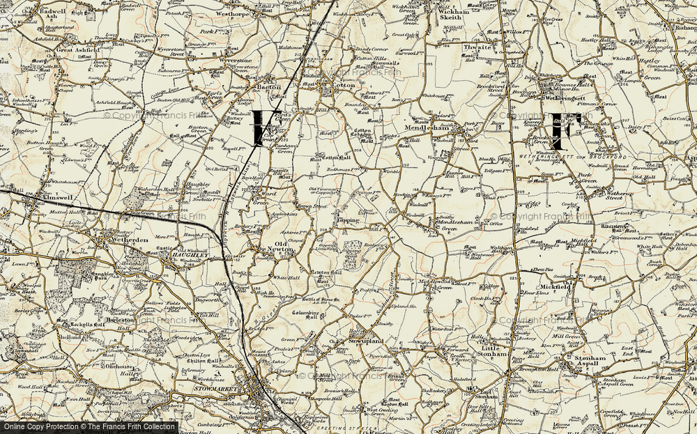 Old Map of Historic Map covering Wimble in 1899-1901