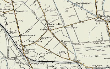 Old map of Gipsey Bridge in 1902-1903