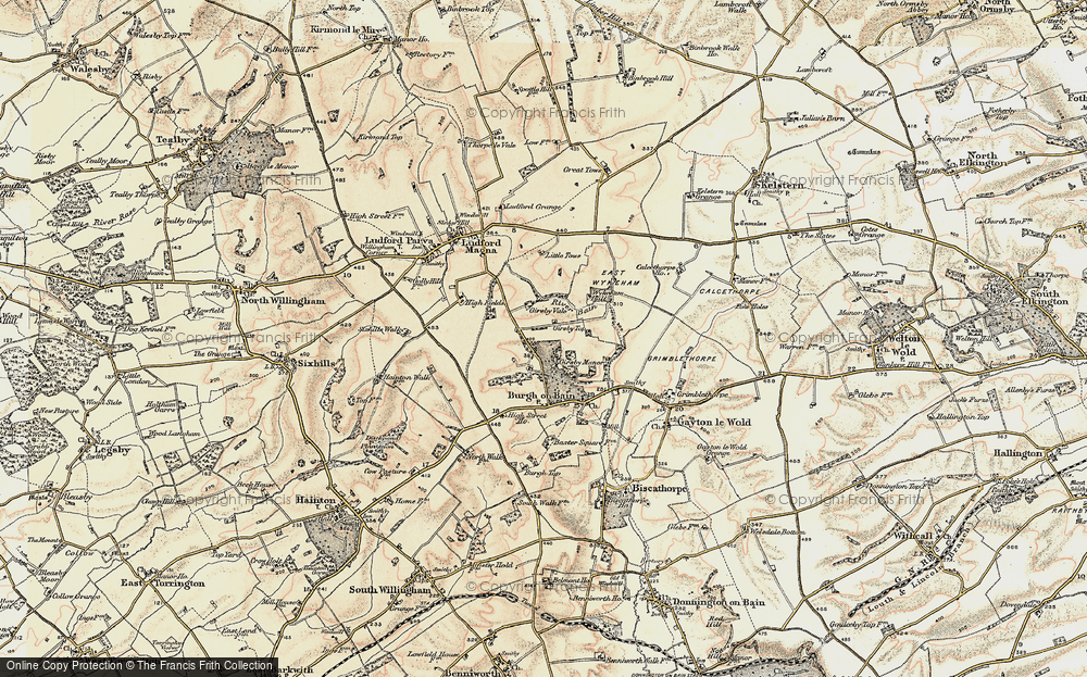 Old Map of Historic Map covering West Wykeham Village in 1903