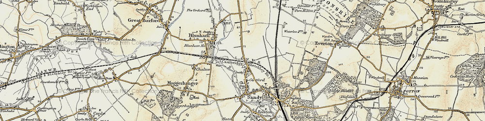 Old map of Girtford in 1898-1901