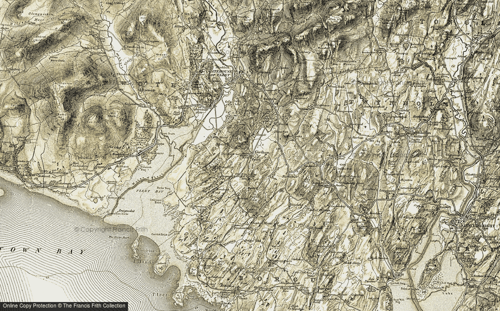 Old Map of Girthon, 1905 in 1905