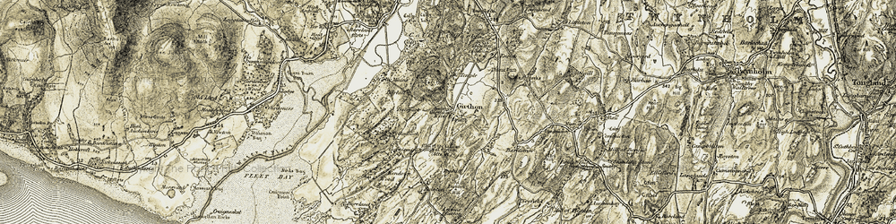 Old map of Girthon in 1905