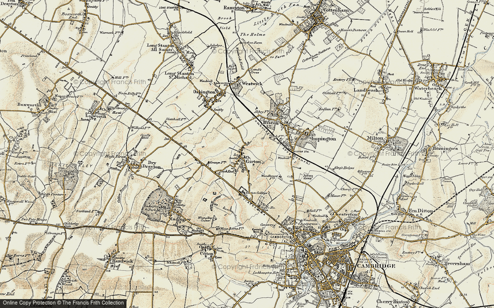 Old Map of Girton, 1899-1901 in 1899-1901