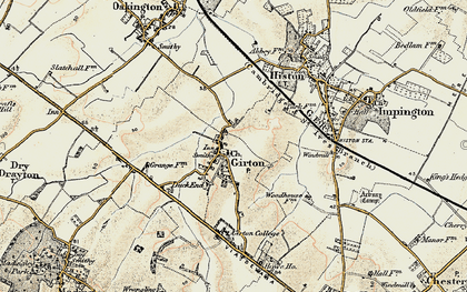 Old map of Girton in 1899-1901