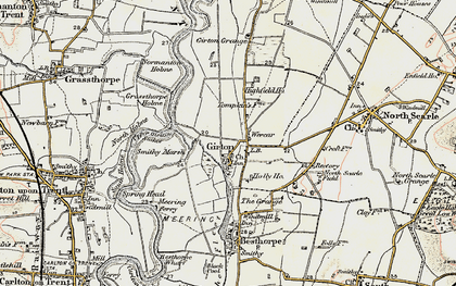 Old map of Girton in 1902-1903