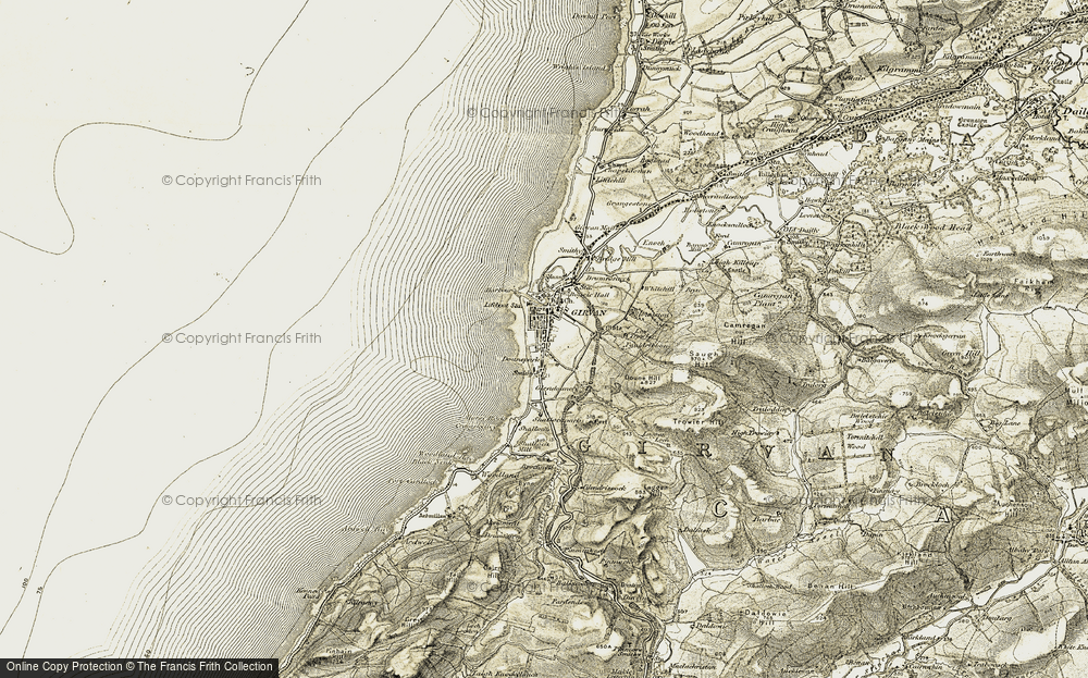 Old Map of Historic Map covering Woodland Bay in 1905