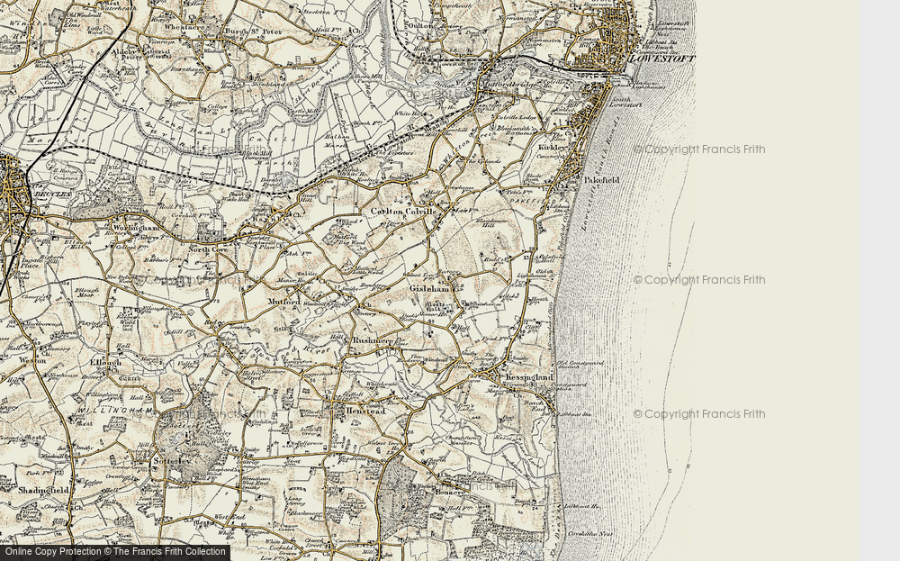Old Map of Gisleham, 1901-1902 in 1901-1902
