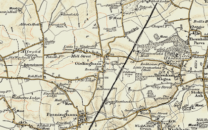 Old map of Gislingham in 1901