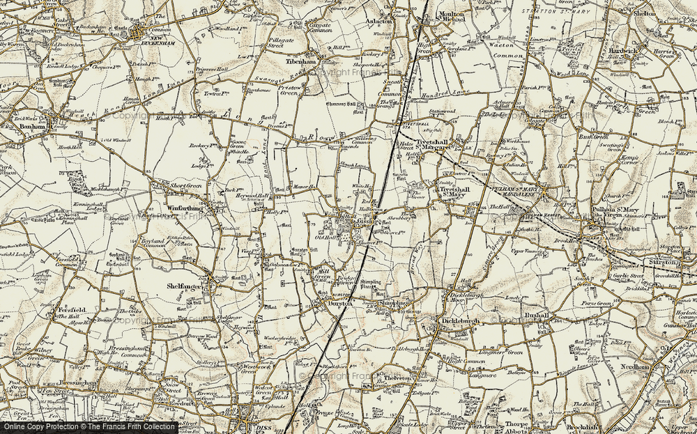 Old Map of Gissing, 1901-1902 in 1901-1902