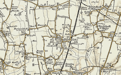 Old map of Gissing in 1901-1902