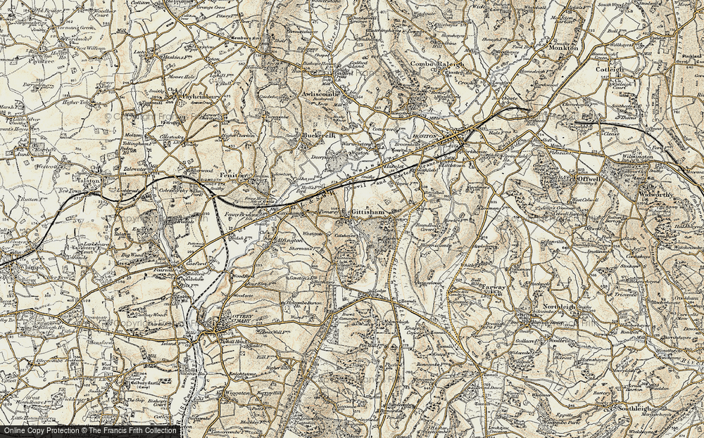 Old Map of Gittisham, 1898-1900 in 1898-1900