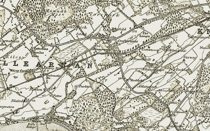 Old map of Glackmore in 1911-1912
