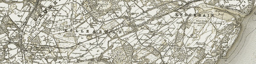 Old map of Glackmore in 1911-1912