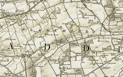 Old map of Gladsmuir in 1903-1904