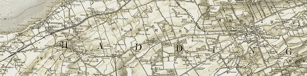 Old map of Gladsmuir in 1903-1904