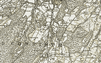 Old map of Badden in 1908-1912