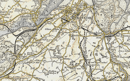 Old map of Glan Adda in 1903-1910