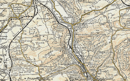 Old map of Glan-y-llyn in 1899-1900