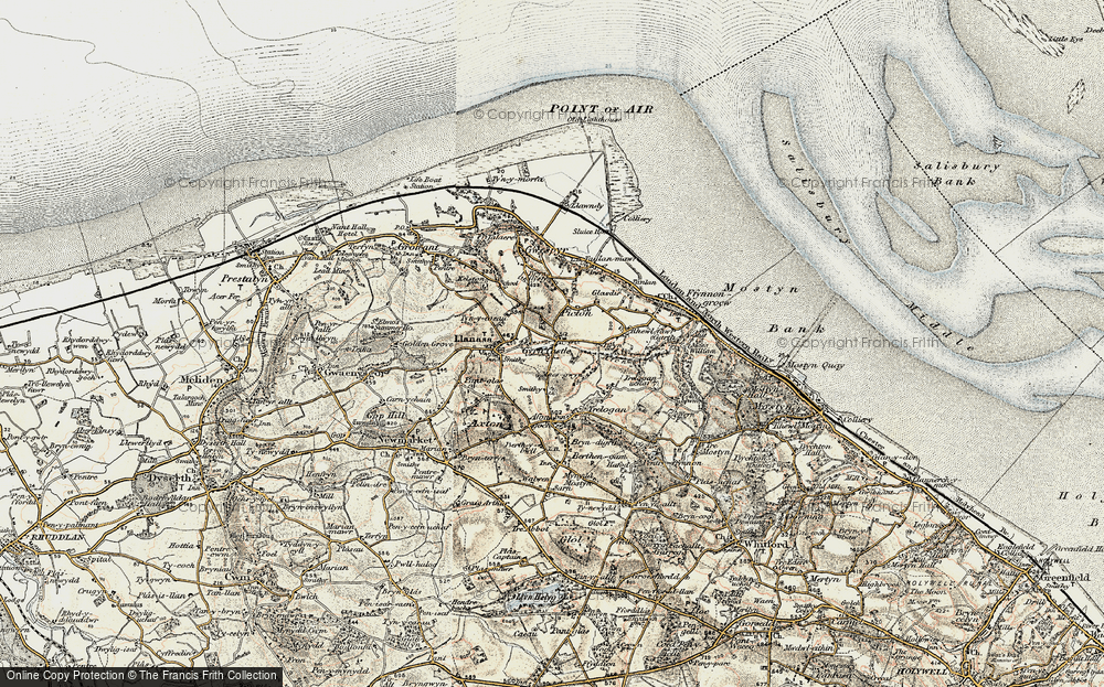 Old Map of Historic Map covering Brynllystyn in 1902-1903