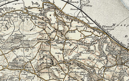 Old map of Brynllystyn in 1902-1903