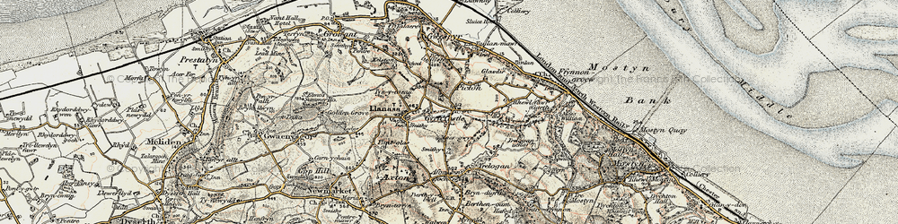 Old map of Brynllystyn in 1902-1903