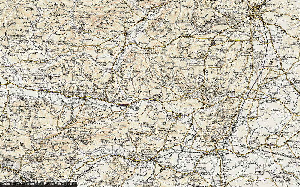 Old Map of Historic Map covering Pen-y-graig-isaf in 1902-1903