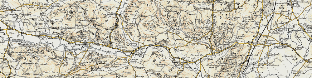 Old map of Pen-y-graig-isaf in 1902-1903