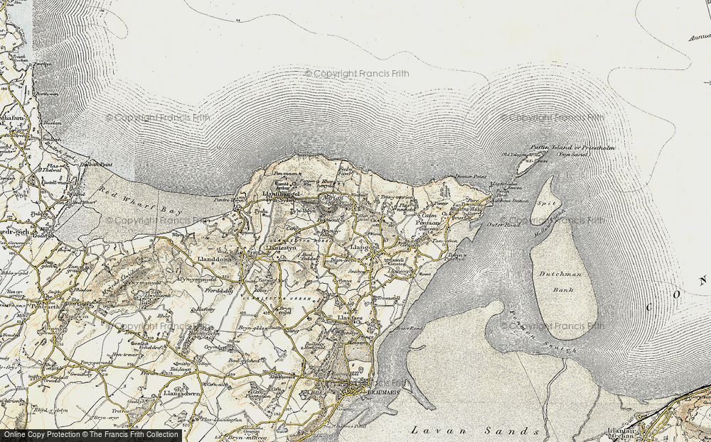 Old Map of Historic Map covering Bryn Ddol in 1903-1910