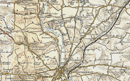 Old map of Glanafon in 1901-1912