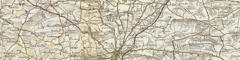 Old map of Glanafon in 1901-1912