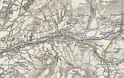 Old map of Glanaman in 1900-1901