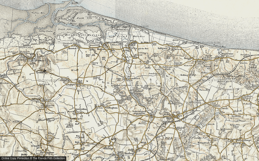 Old Map of Glandford, 1901-1902 in 1901-1902