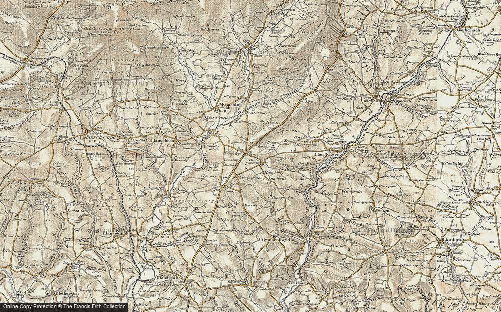 Old Map of Glandy Cross, 1901 in 1901