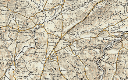Old map of Glandy Cross in 1901