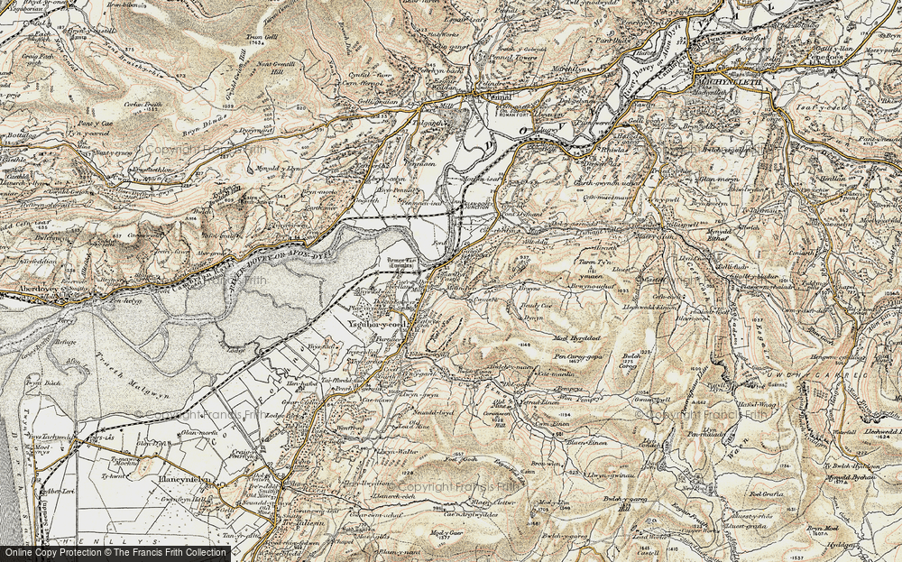 Old Map of Historic Map covering Brwyno in 1902-1903