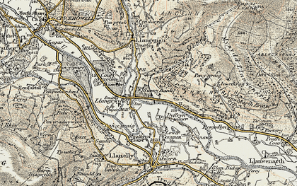 Old map of Glangrwyney in 1899-1901