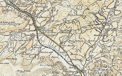 Old map of Brynderlwyn in 1902-1903