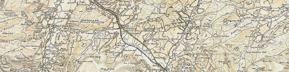 Old map of Blaenglanhanog in 1902-1903