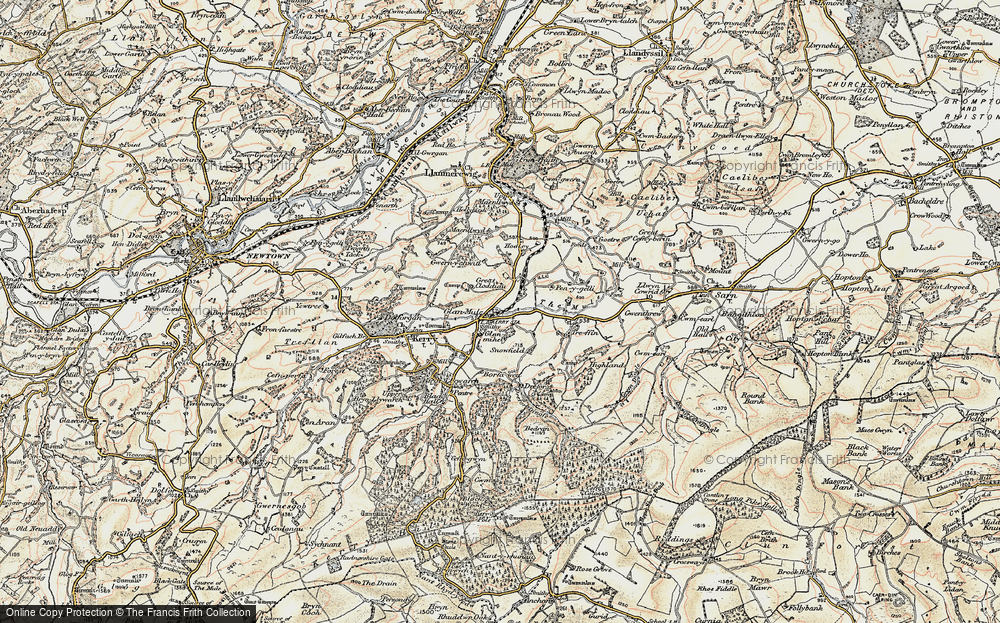 Old Map of Historic Map covering Borfa-wen in 1902-1903