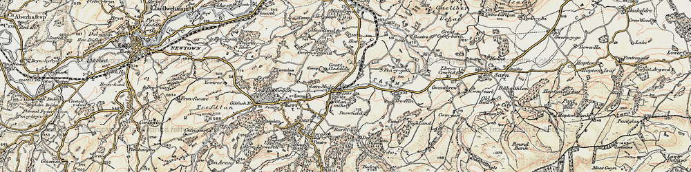 Old map of Borfa-wen in 1902-1903