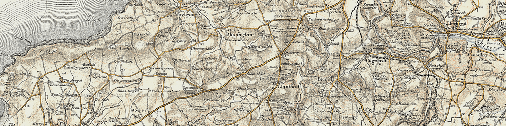 Old map of Bryngolau in 1901