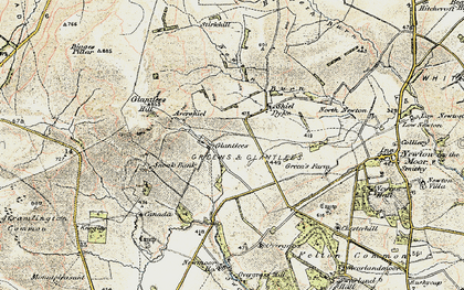 Old map of Glantlees in 1901-1903