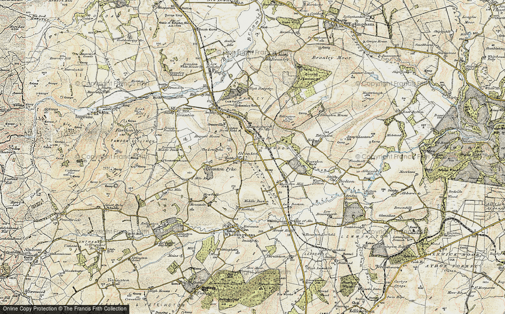 Old Map of Glanton, 1901-1903 in 1901-1903