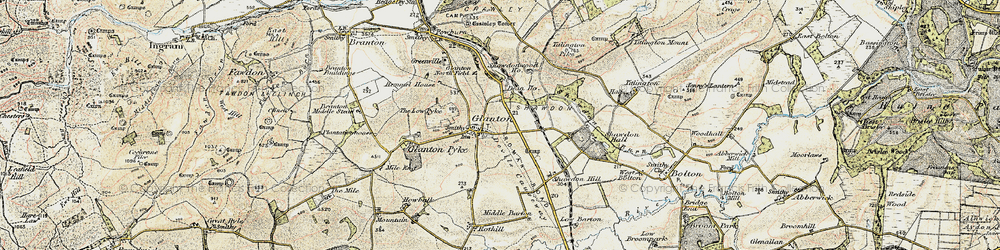 Old map of Glanton in 1901-1903