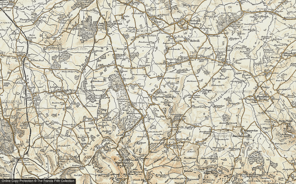 Old Map of Glanvilles Wootton, 1899 in 1899