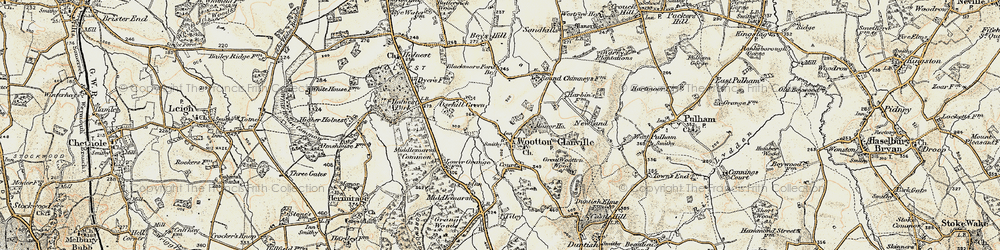Old map of Glanvilles Wootton in 1899