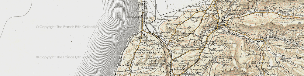 Old map of Ynysfergi in 1902-1903