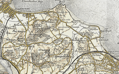 Old map of Glanwydden in 1902-1903