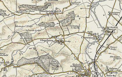 Old map of Biggin Hall in 1901-1902