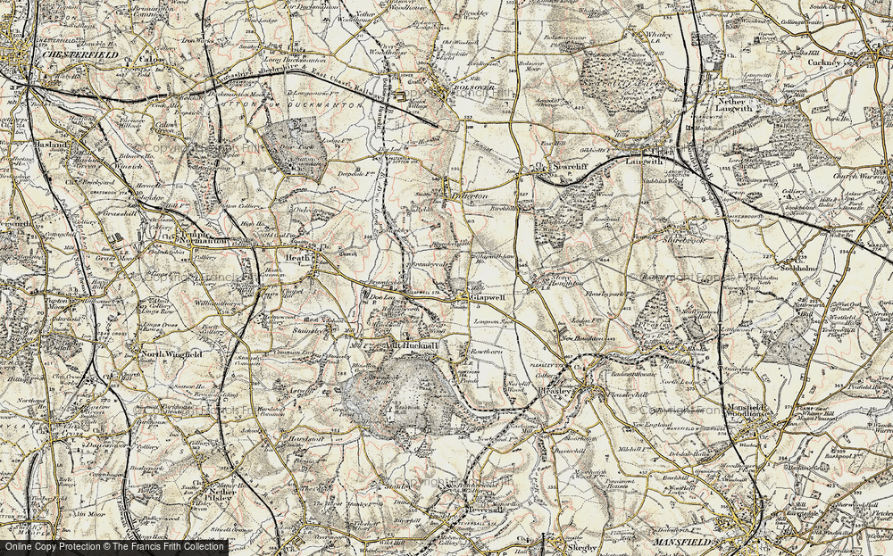 Old Map of Glapwell, 1902-1903 in 1902-1903